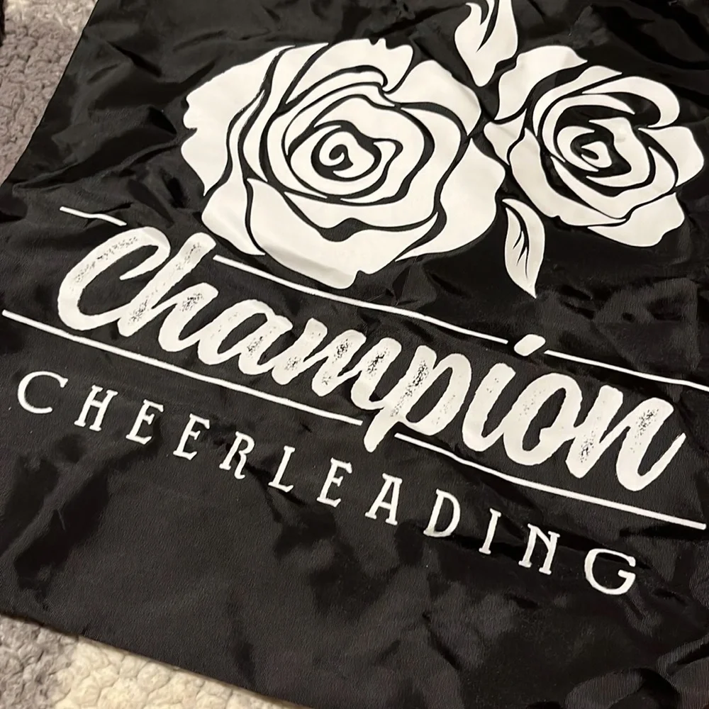 New Champion Cheerleading String Backpack Black Rose Cheer NWOT